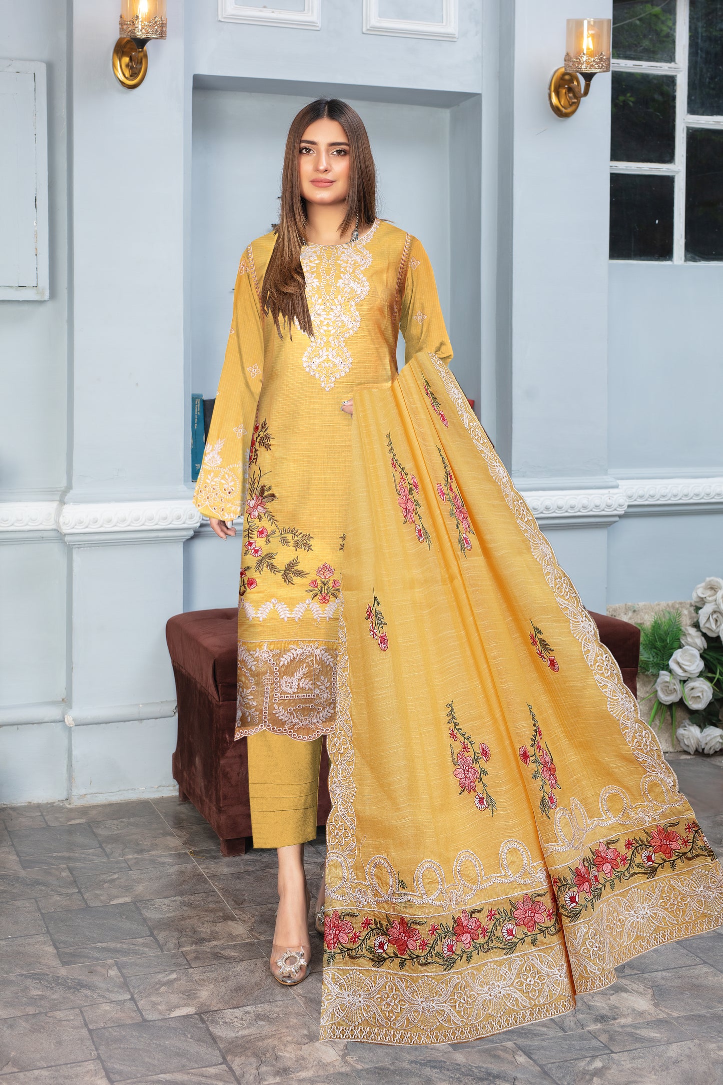 MNHA-Lawn 3PC Unstitched three-piece Suit