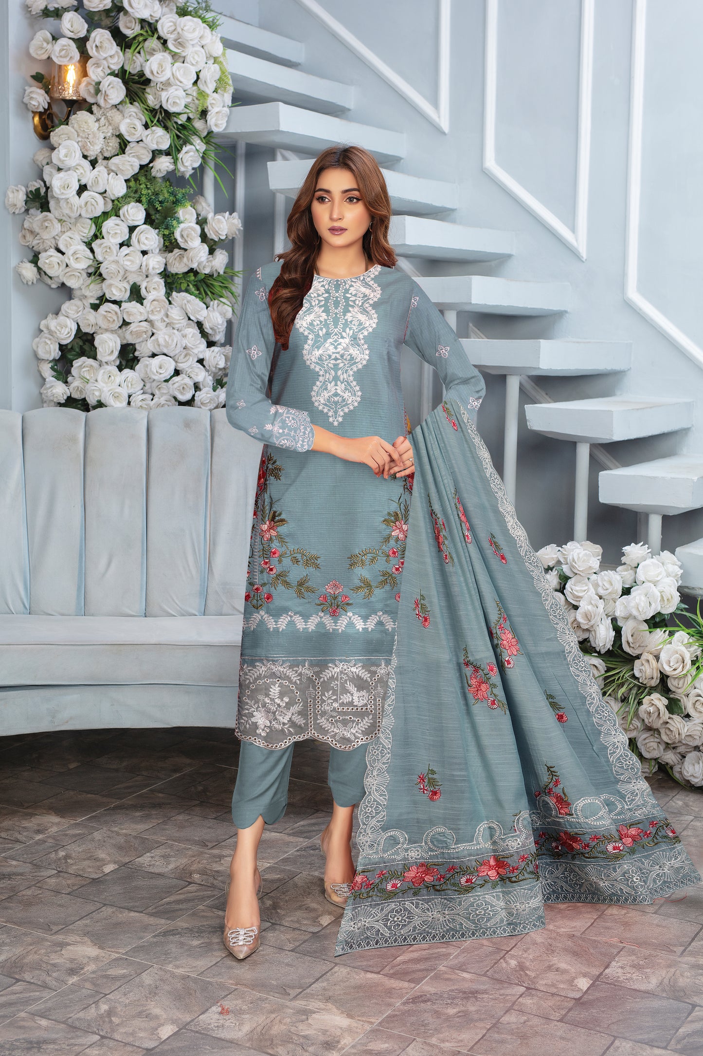 MNHA-Lawn 3PC Unstitched three-piece Suit