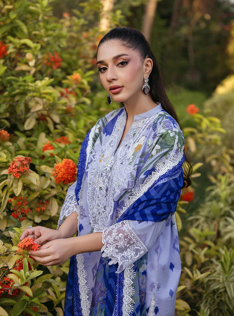 ZNB CHTANI Lawn Unstitched three-piece With Embroided Patch
