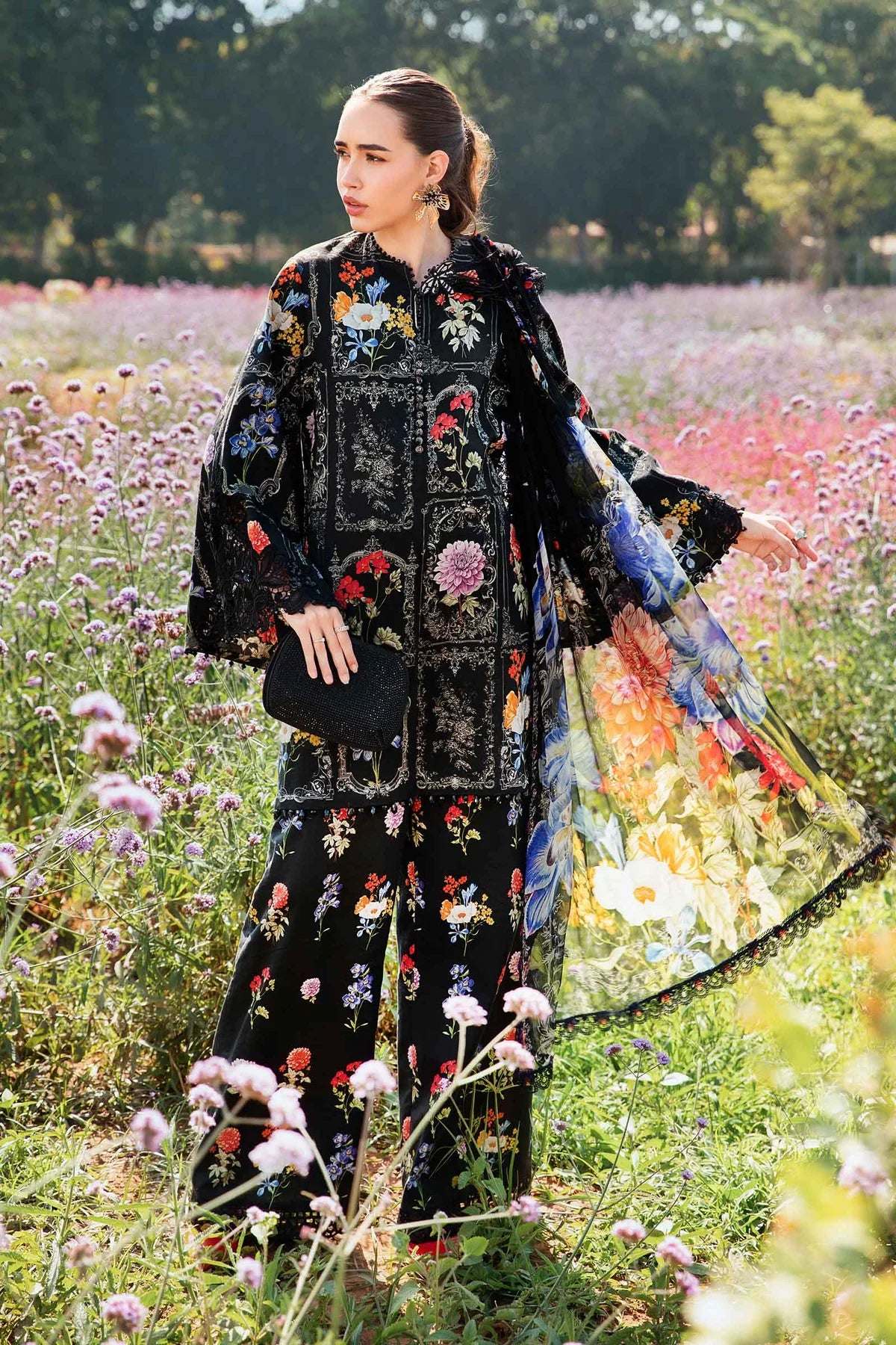M.B Lawn Unstitched three-piece Suit #6A