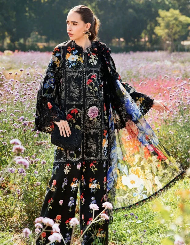 M.B Lawn Unstitched three-piece Suit #6A
