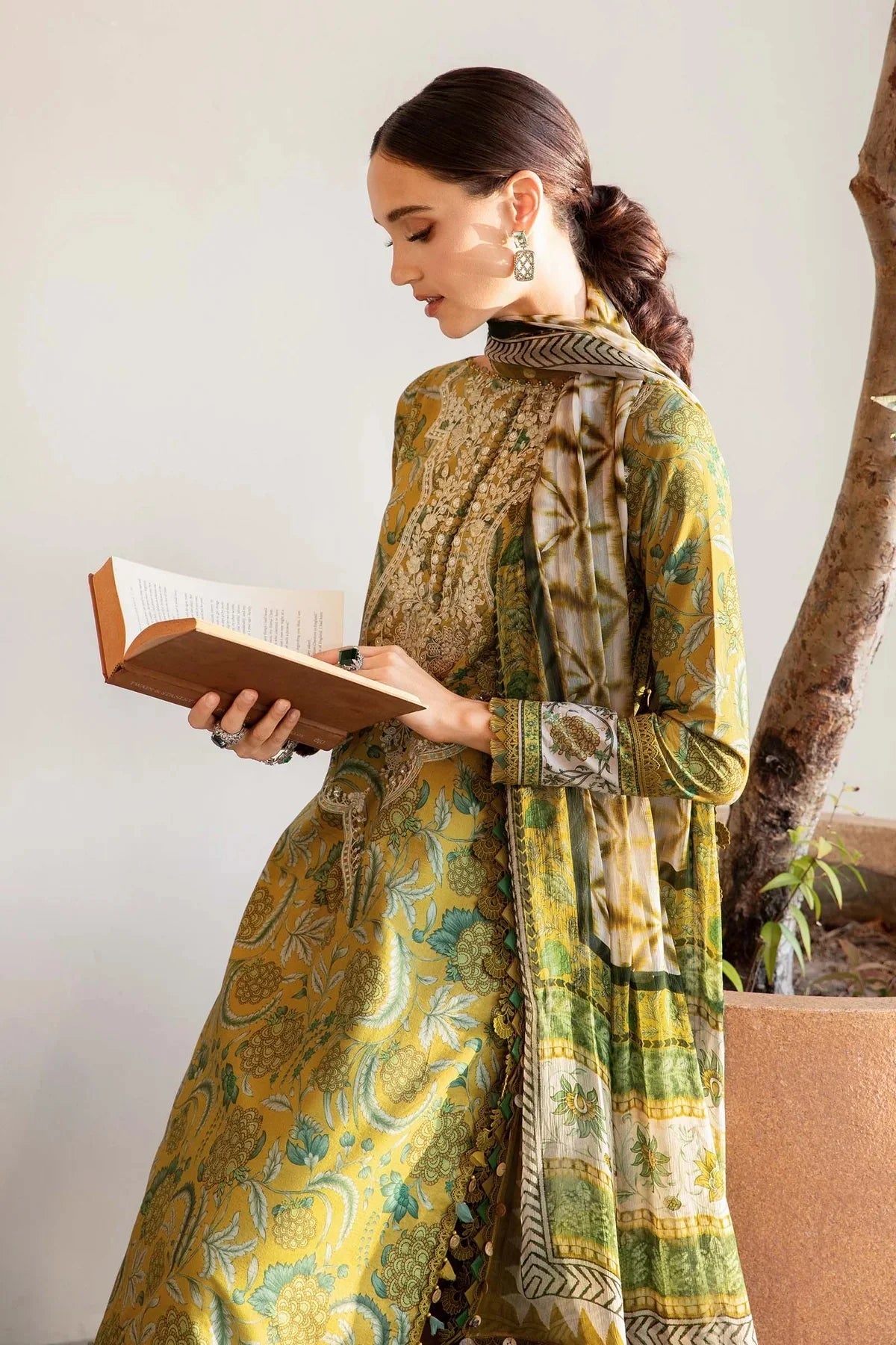 M.B Lawn Unstitched three-piece Suit #7A