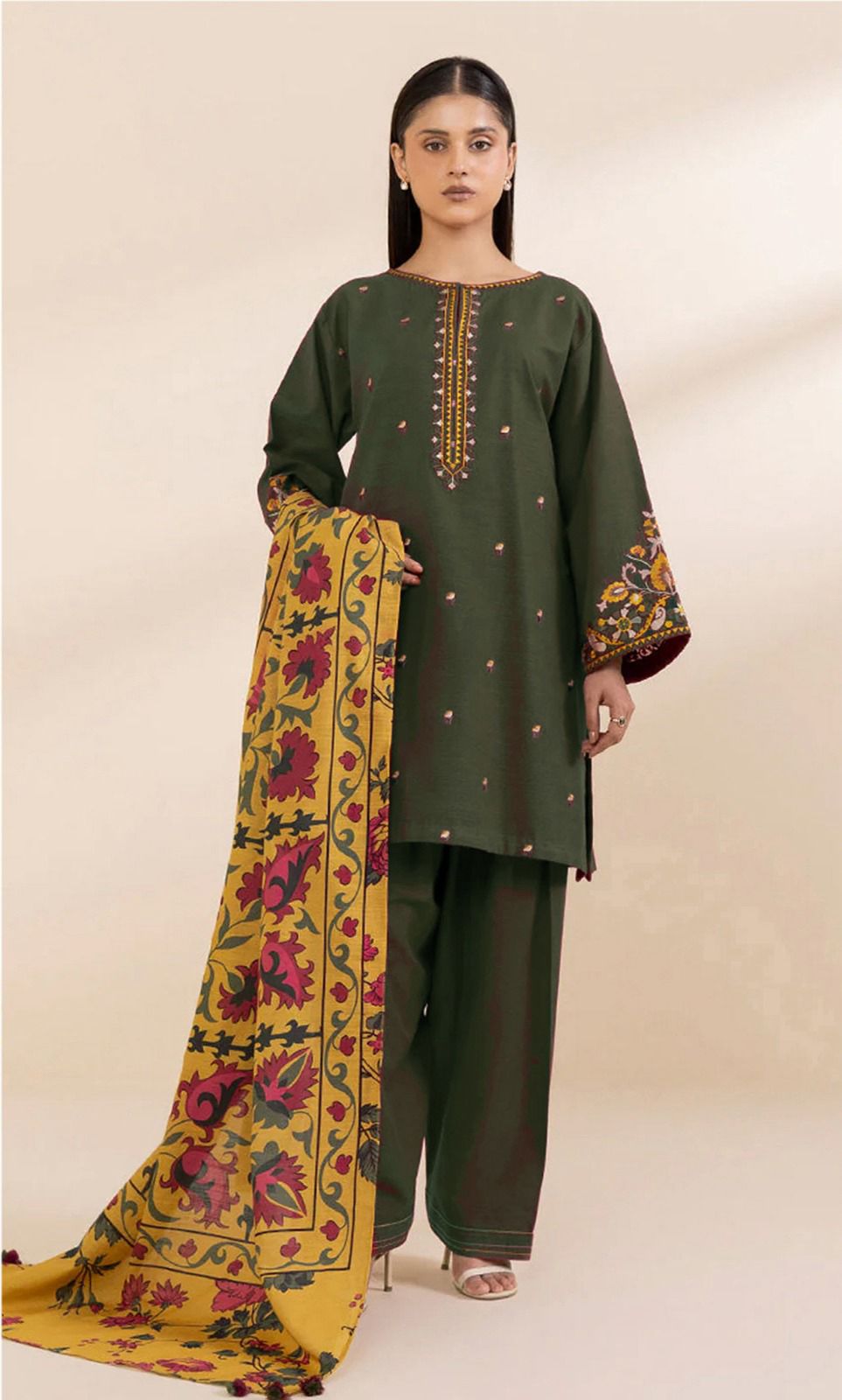 SPHR Lawn Unstitched three-piece Suit