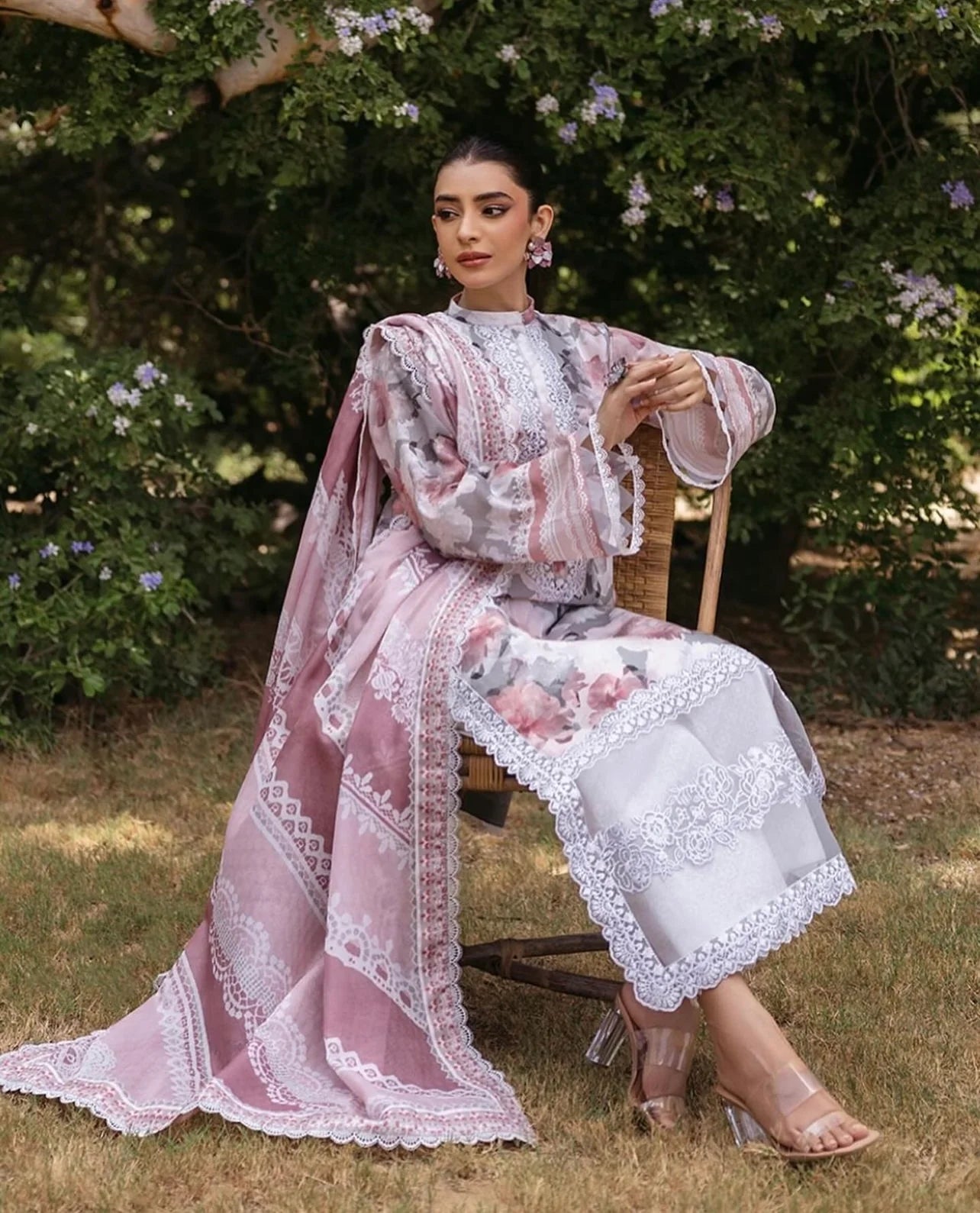 ZNB CHTANI Lawn Unstitched three-piece With Embroided Patch