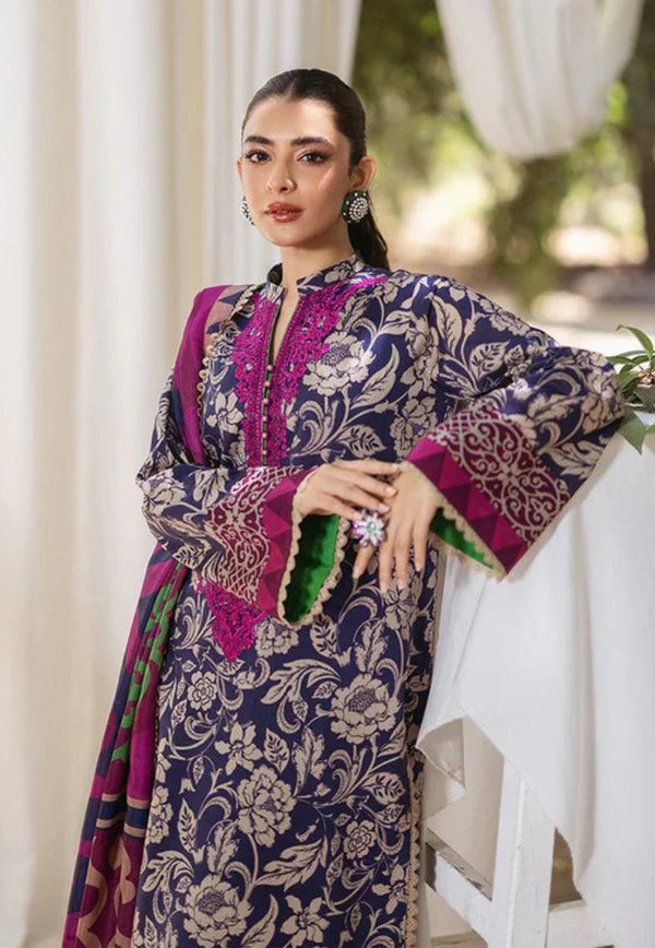 ZNB CHTANI Lawn Unstitched three-piece With Embroided Patch