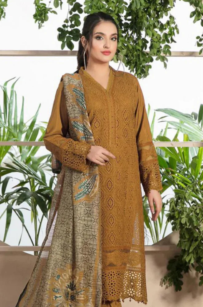 M.B Lawn Unstitched three-piece Suit