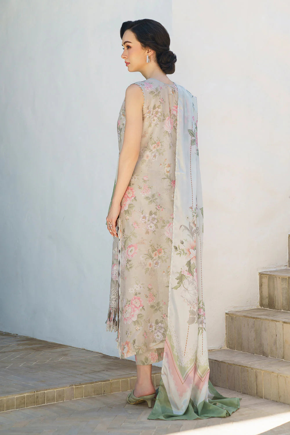 BRQ Chikan kari Lilac Pure Lawn New Arrival 3pc ;D#012