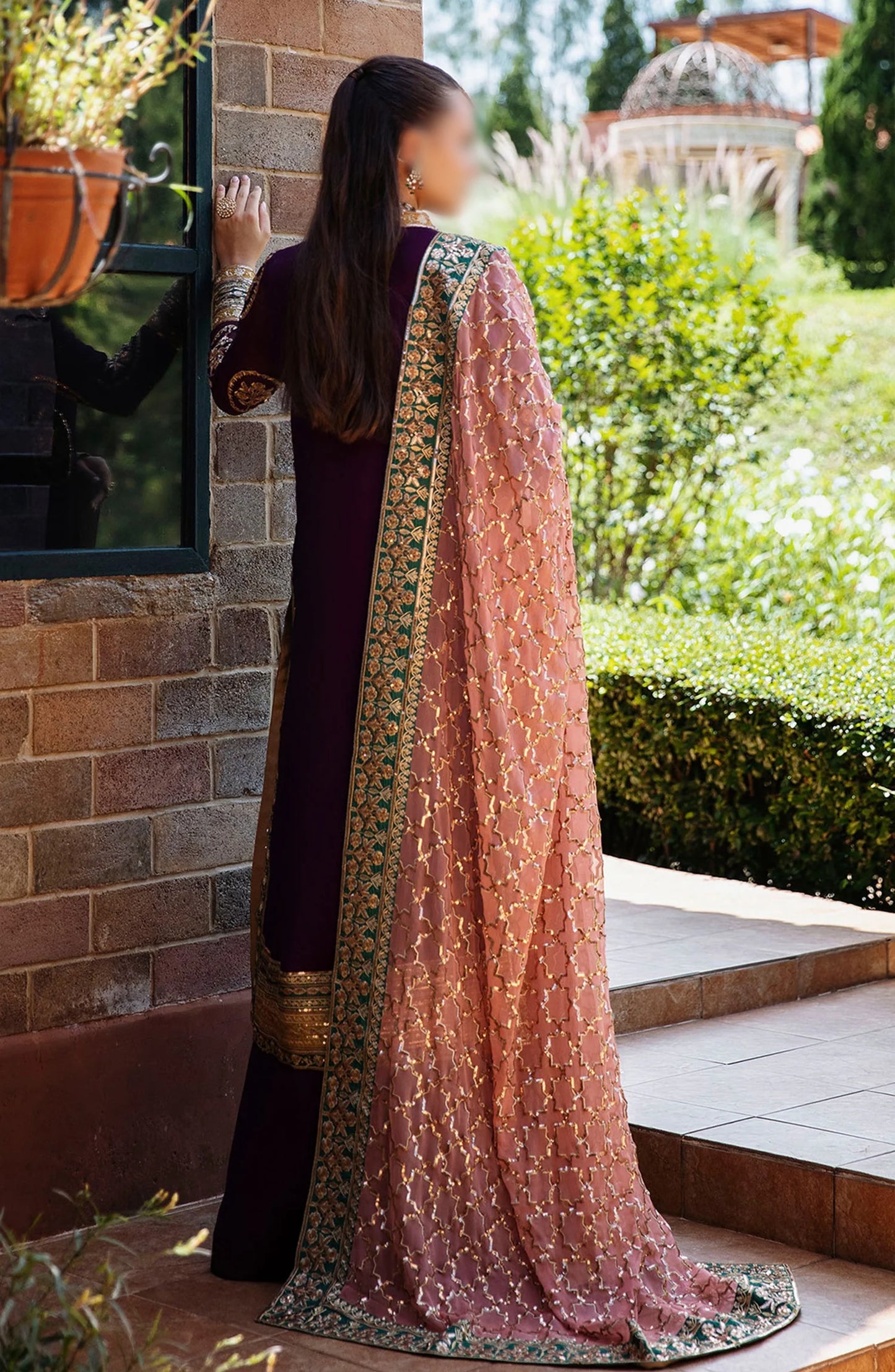 MRYM & MRIA Embroided Patch 3pc Lawn With Bamber Chiffon Embroided Duppta