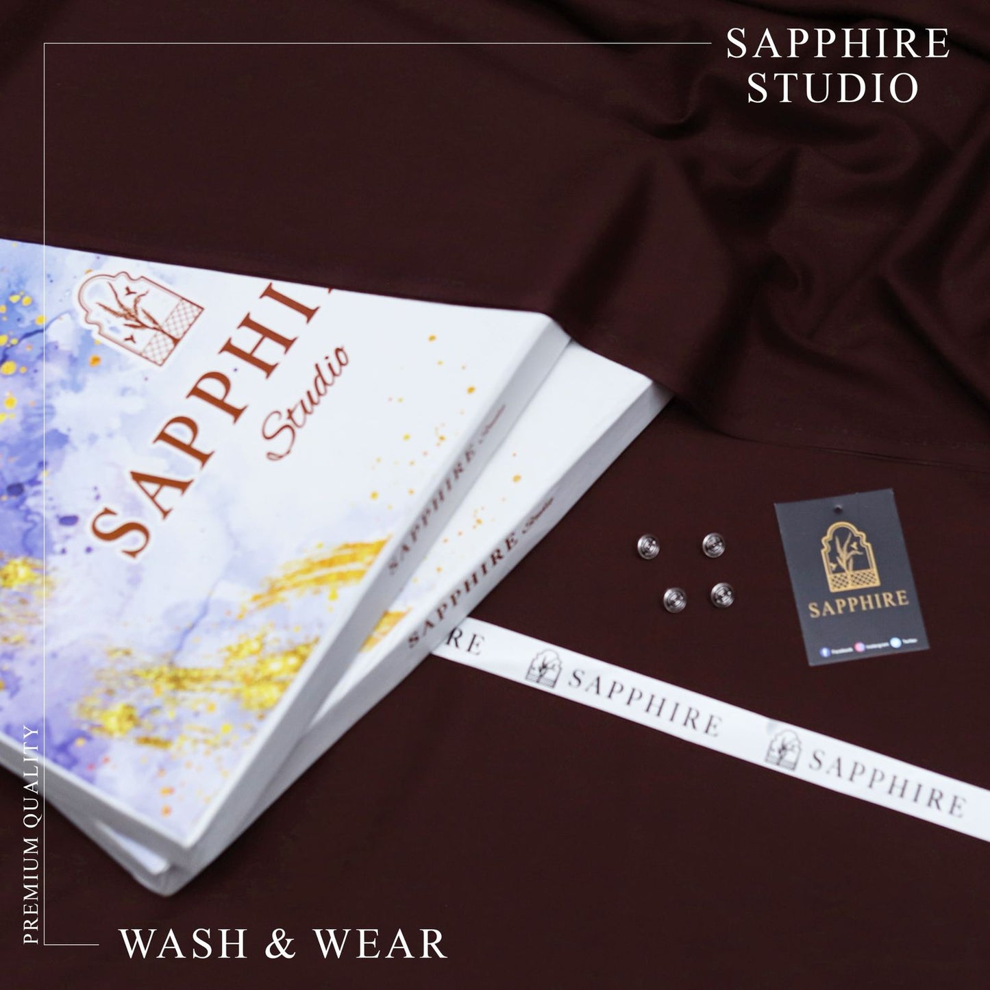 SPHR Men's Wash & Wear Unstitched Suit Red Wine Color