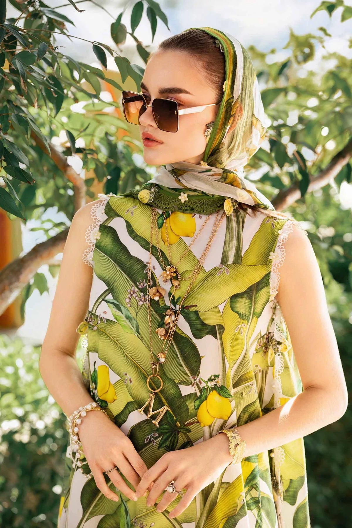 M.B Lawn Unstitched three-piece Suit #1A