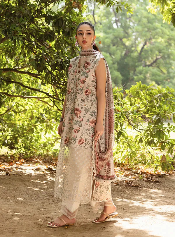 ZNB CHTANI Lawn Unstitched three-piece With Embroided Patch
