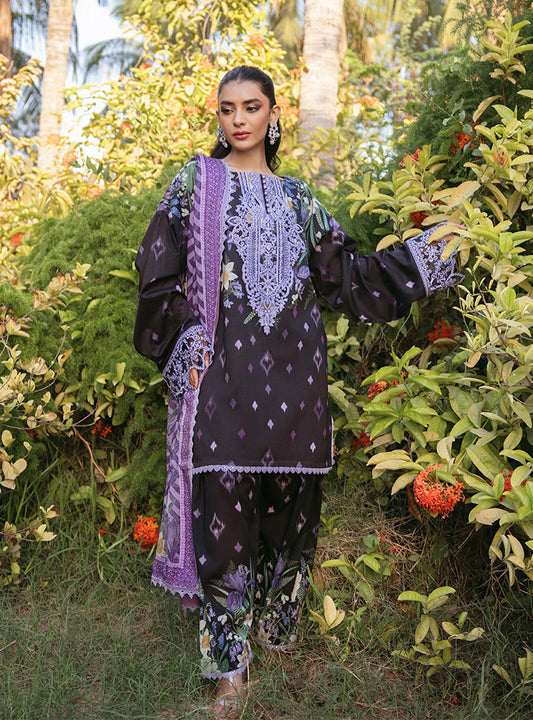 ZNB CHTANI Lawn Unstitched three-piece With Embroided Patch