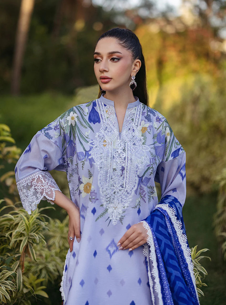 ZNB CHTANI Lawn Unstitched three-piece With Embroided Patch
