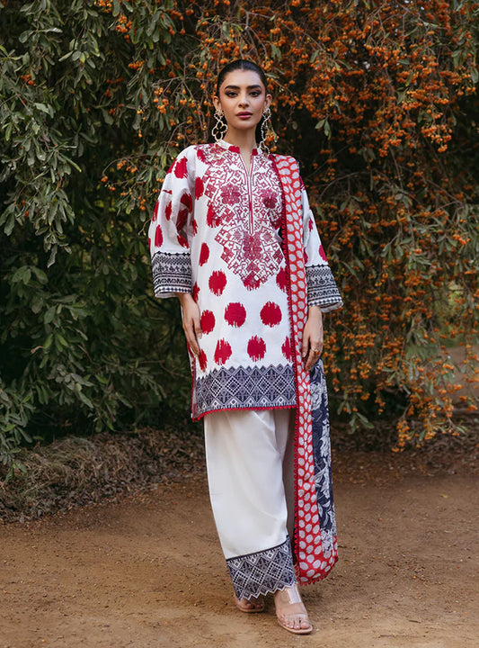 ZNB CHTANI Lawn Unstitched three-piece With Embroided Patch