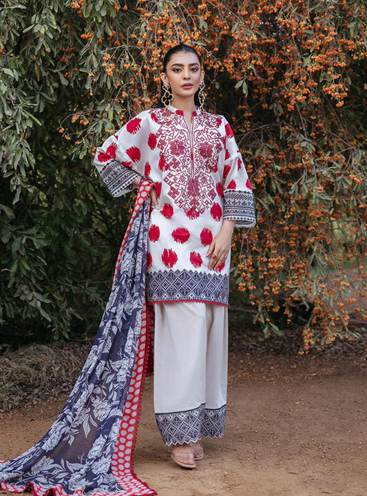 ZNB CHTANI Lawn Unstitched three-piece With Embroided Patch
