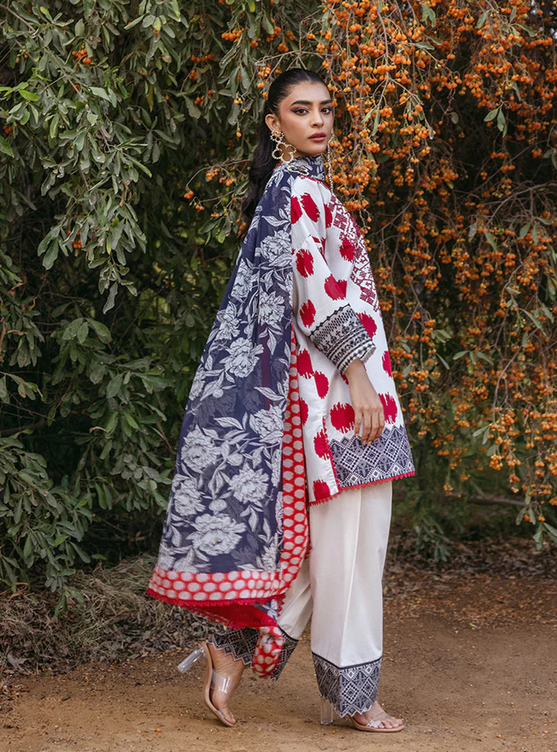 ZNB CHTANI Lawn Unstitched three-piece With Embroided Patch