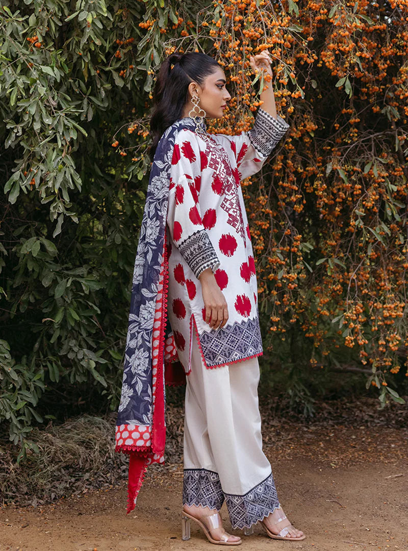 ZNB CHTANI Lawn Unstitched three-piece With Embroided Patch