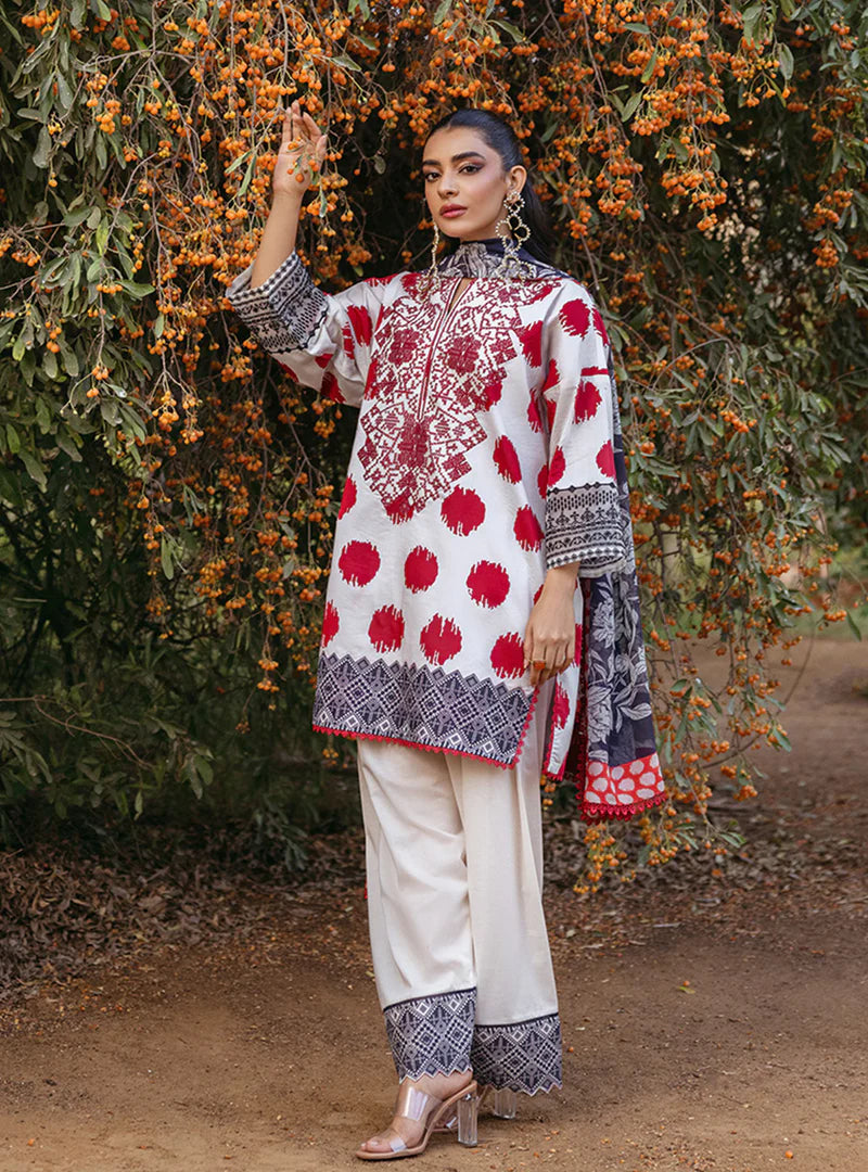 ZNB CHTANI Lawn Unstitched three-piece With Embroided Patch