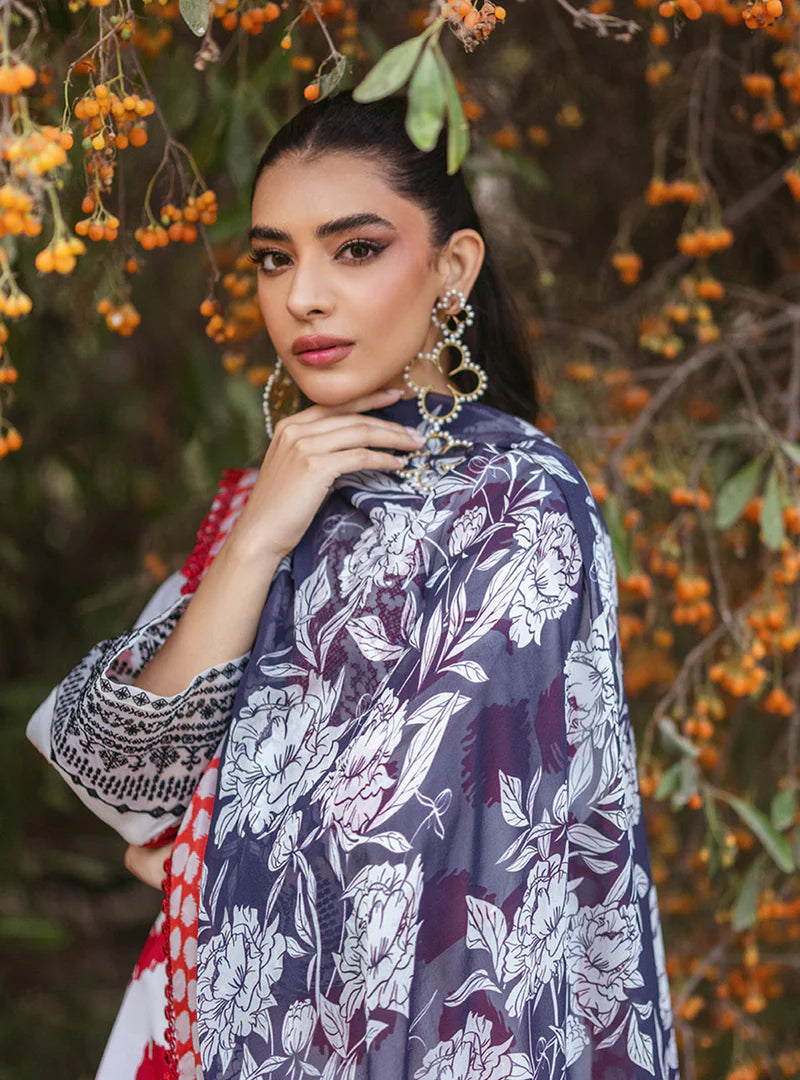 ZNB CHTANI Lawn Unstitched three-piece With Embroided Patch