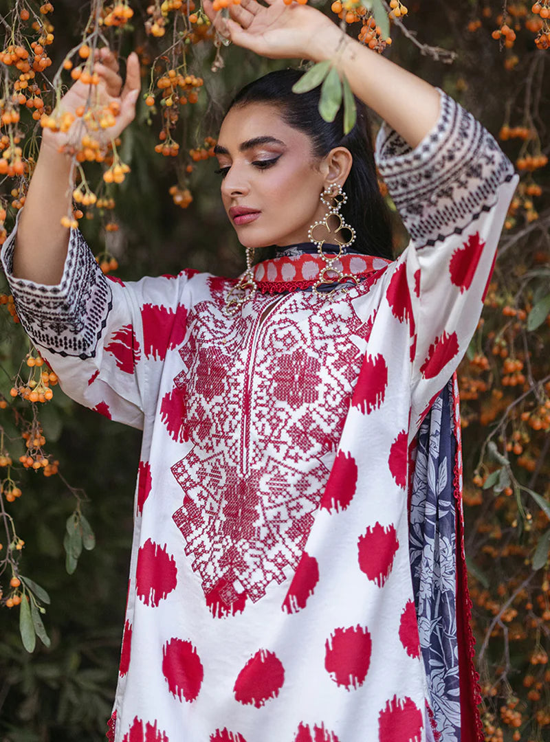 ZNB CHTANI Lawn Unstitched three-piece With Embroided Patch