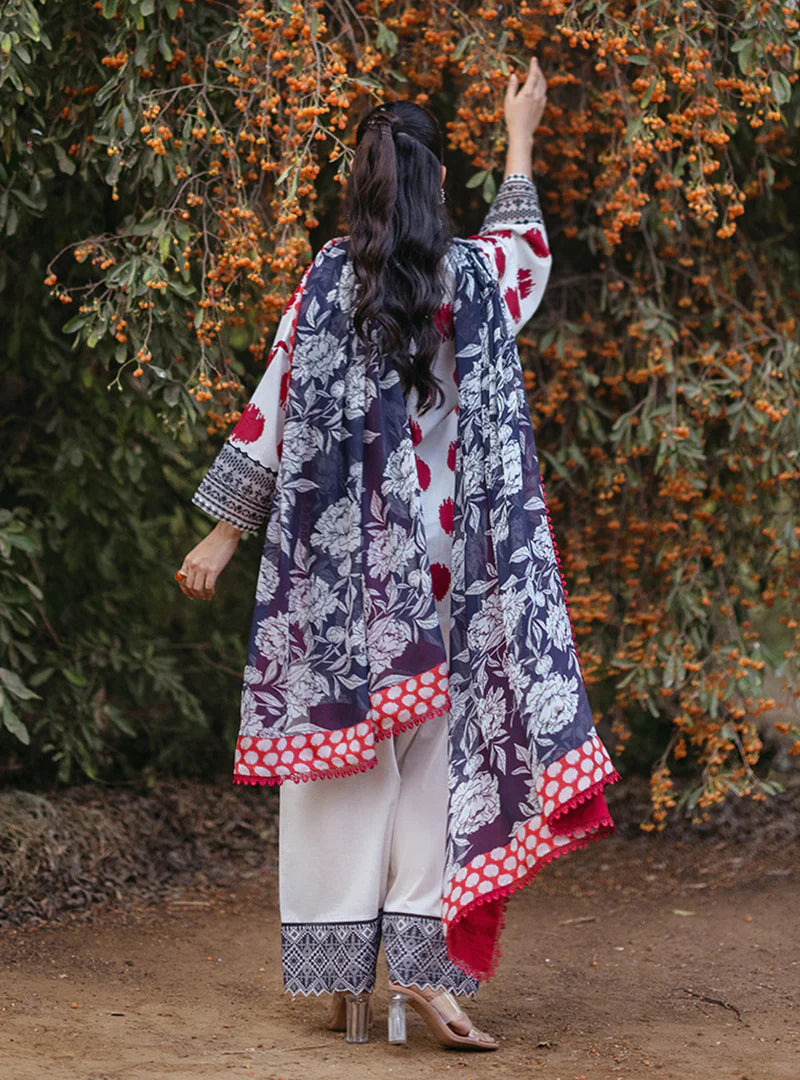 ZNB CHTANI Lawn Unstitched three-piece With Embroided Patch