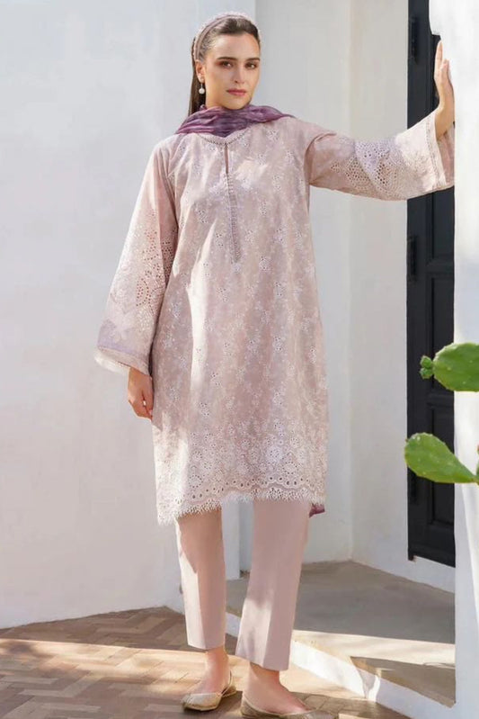 BRQ Chikan kari Lilac Pure Lawn New Arrival 3pc ;D#011