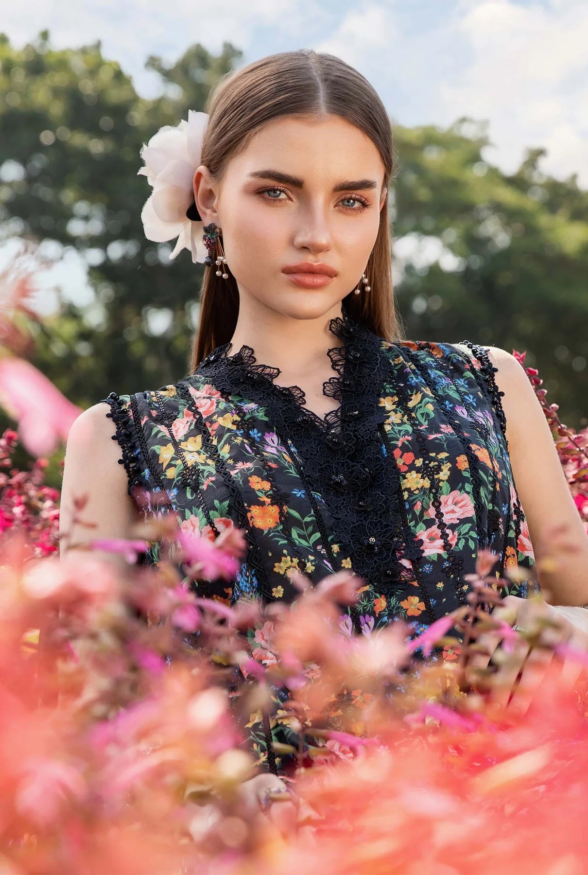 M.B Lawn Unstitched three-piece Suit #2A