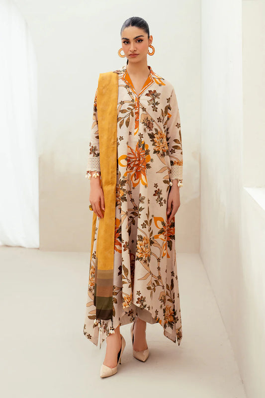 BRQ Digtal Printed 3pc Lawn With Lawn Dupatta