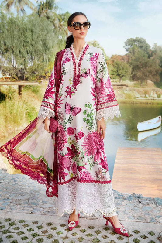M.B Lawn Unstitched three-piece Suit #4A