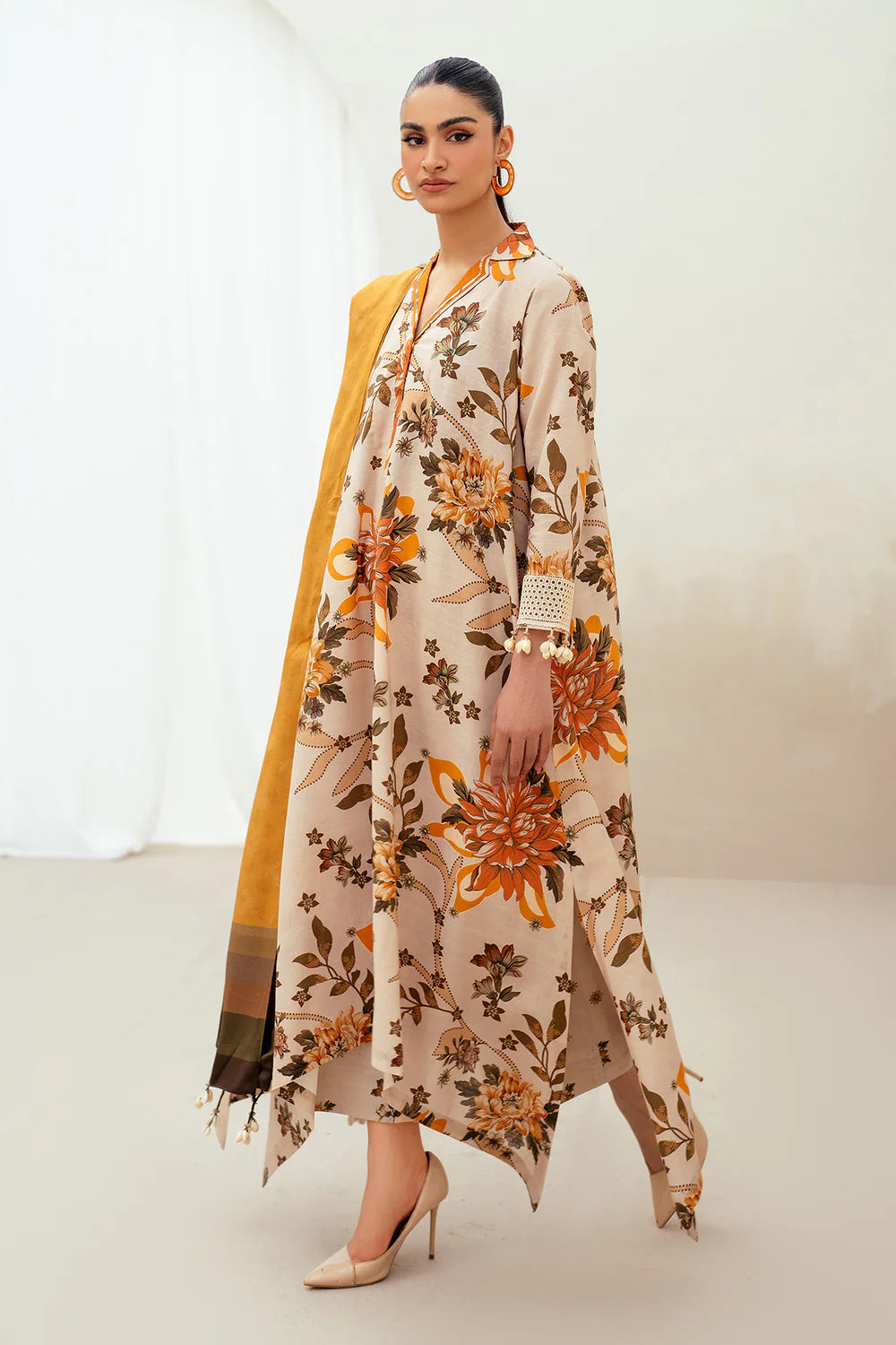 BRQ Digtal Printed 3pc Lawn With Lawn Dupatta