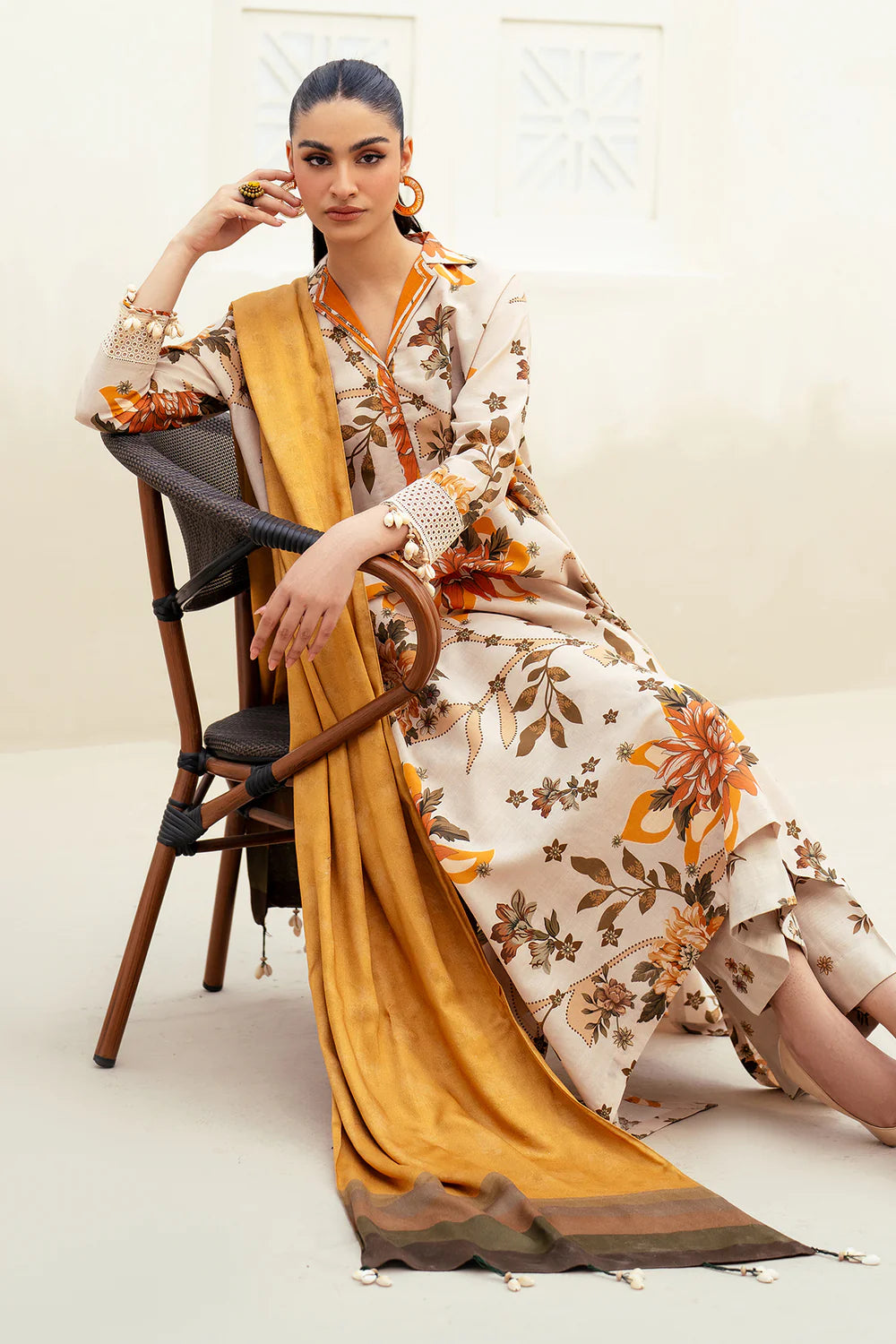 BRQ Digtal Printed 3pc Lawn With Lawn Dupatta