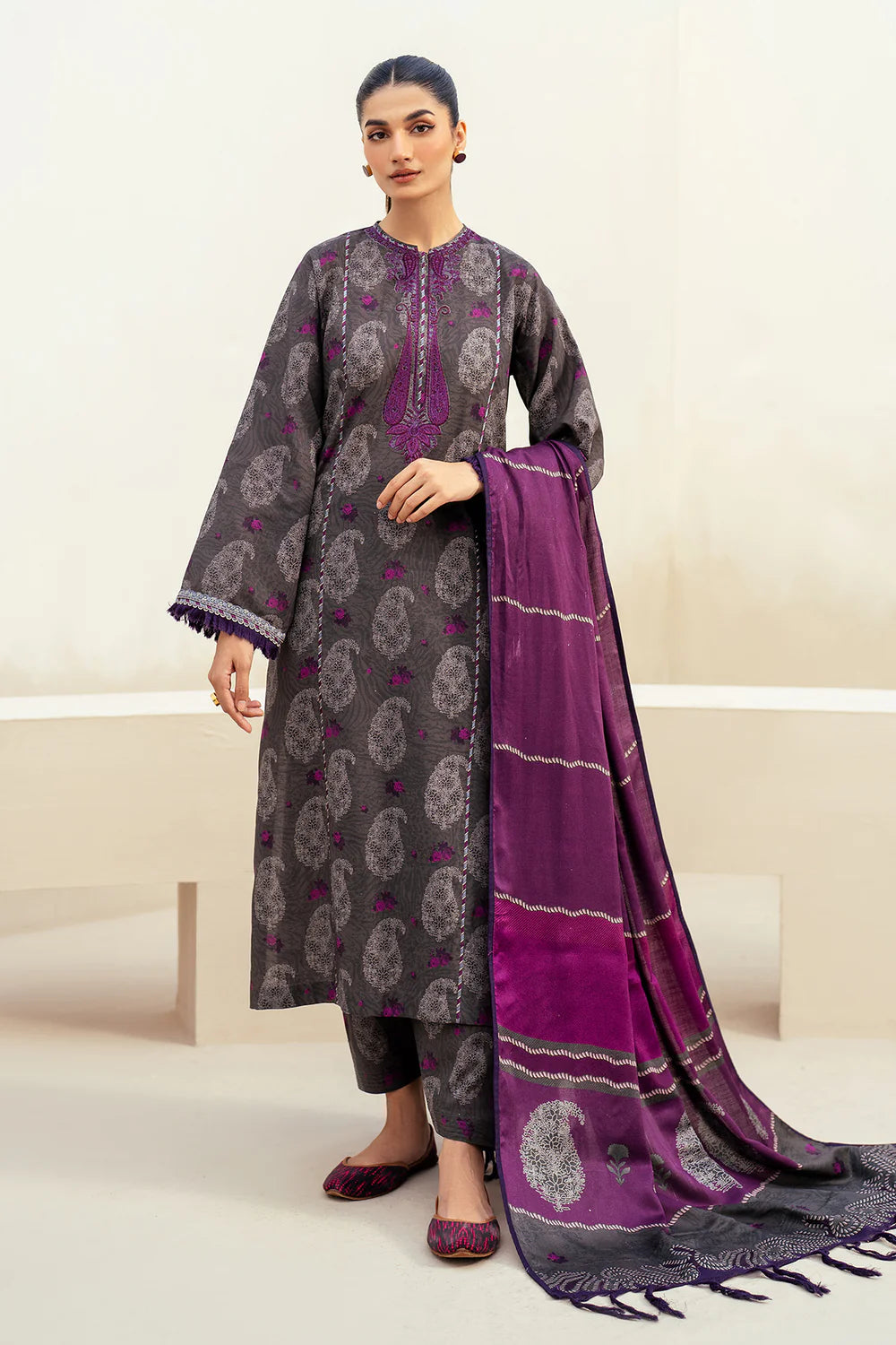 BRQ Digtal Printed 3pc Lawn With Lawn Dupatta