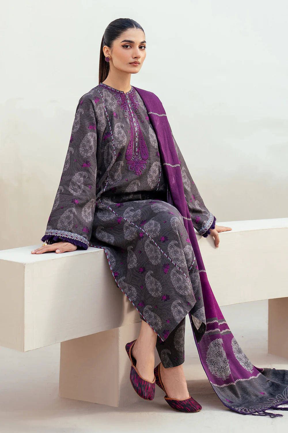 BRQ Digtal Printed 3pc Lawn With Lawn Dupatta