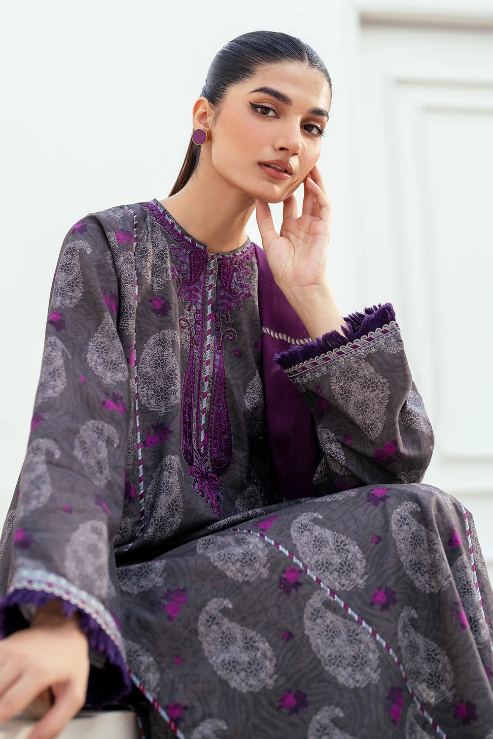 BRQ Digtal Printed 3pc Lawn With Lawn Dupatta