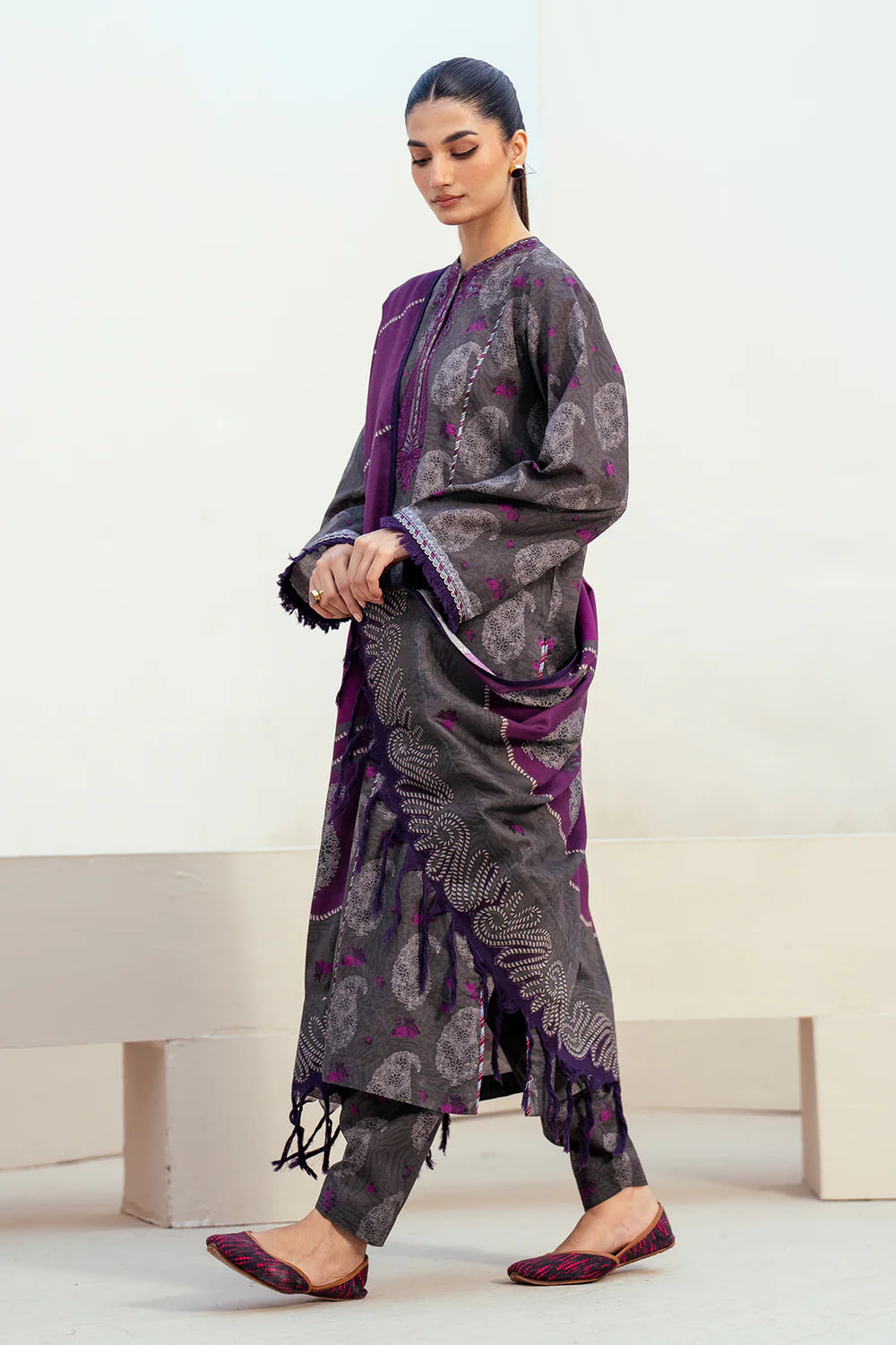 BRQ Digtal Printed 3pc Lawn With Lawn Dupatta