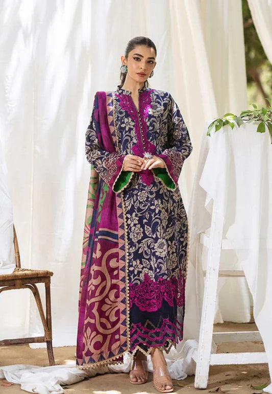 ZNB CHTANI Lawn Unstitched three-piece With Embroided Patch