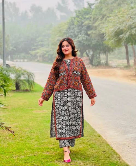 BRQ Digtal Printed 3pc Lawn
