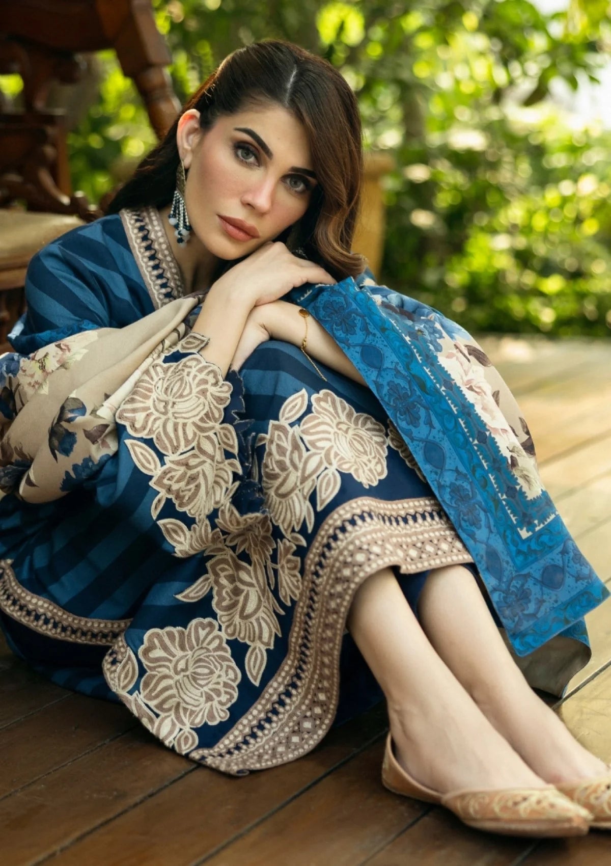ZNB CHTANI Lawn Unstitched three-piece With Embroided Patch