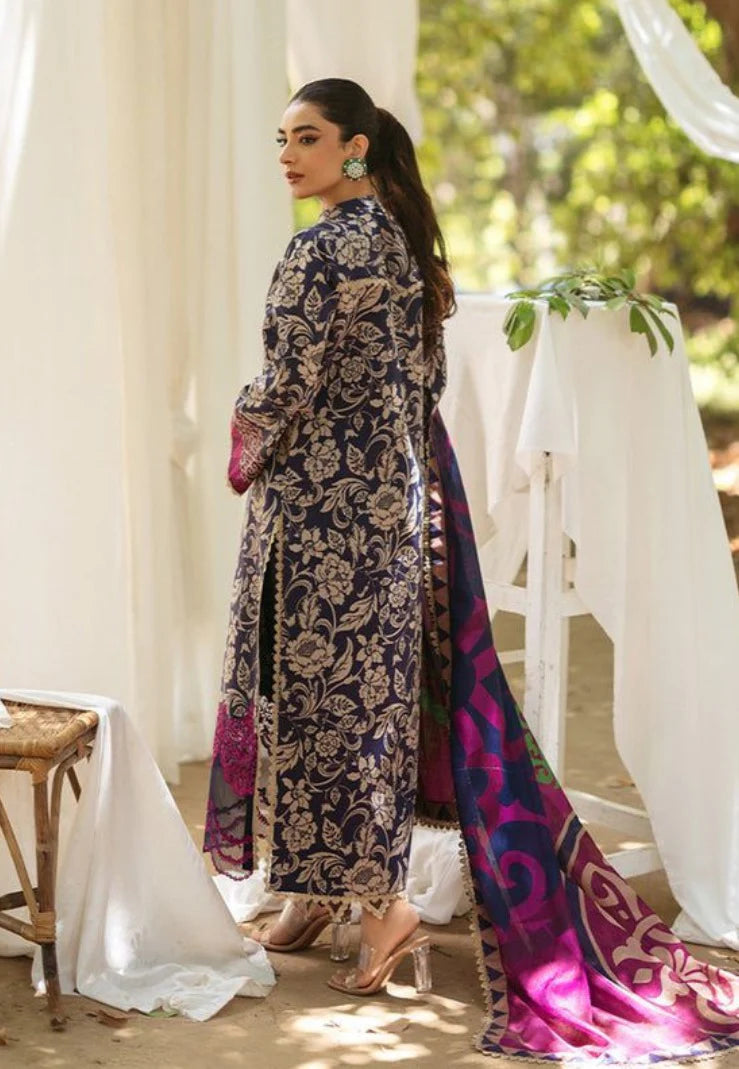 ZNB CHTANI Lawn Unstitched three-piece With Embroided Patch