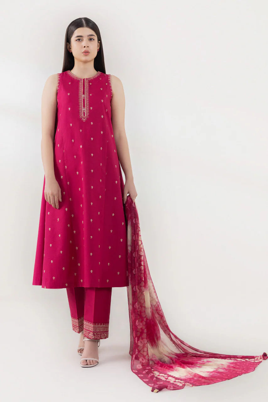 SPHR  Lawn Unstitched Three-piece Suit