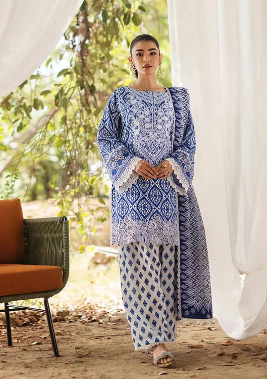 ZNB CHTANI Lawn Unstitched three-piece With Embroided Patch