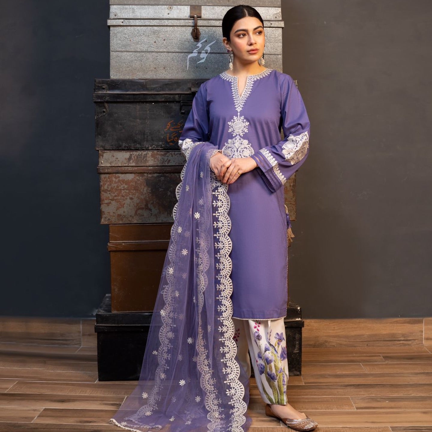 ZRA SHAH Lawn Unstitched Three--piece Suit