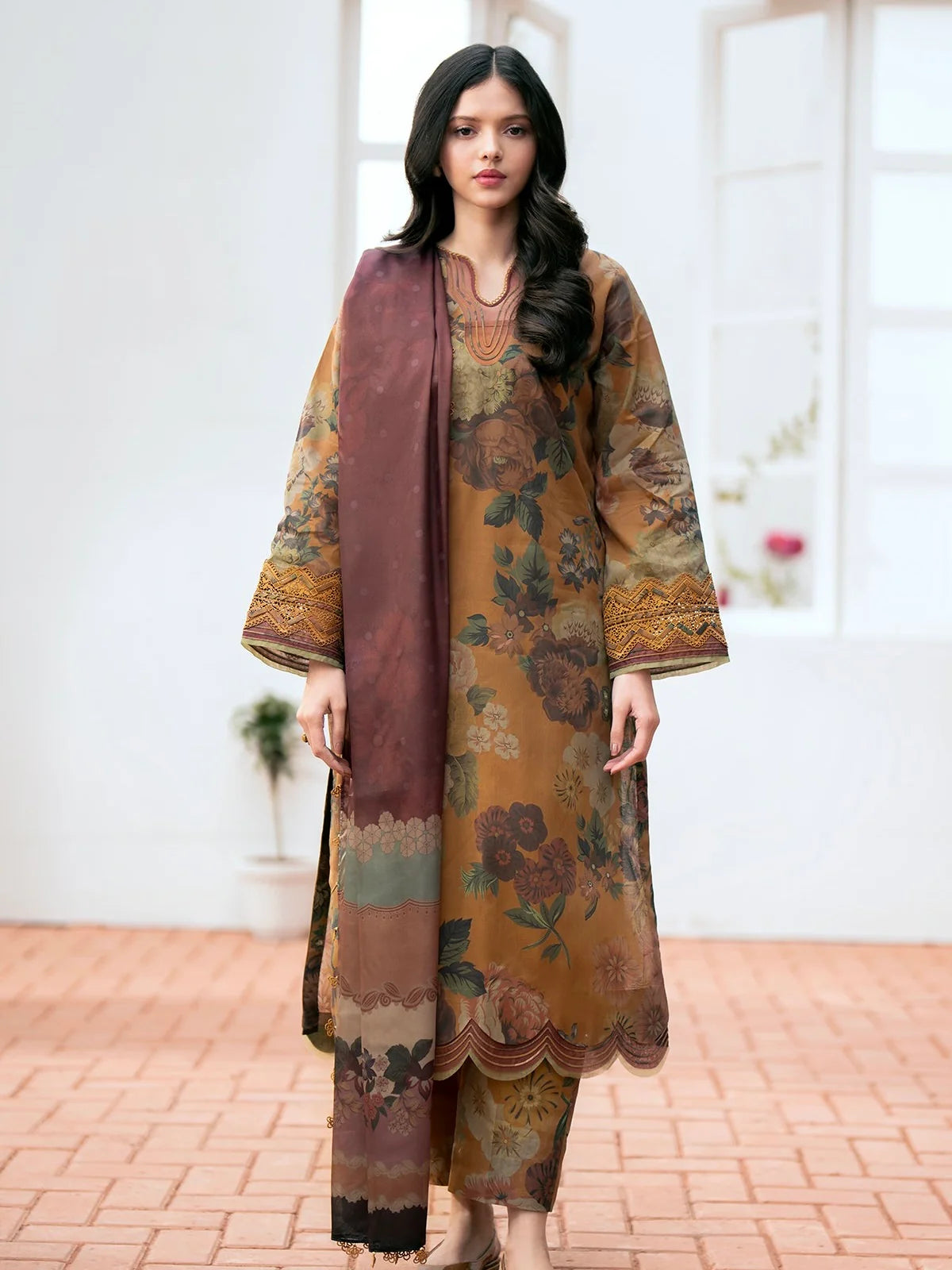 BRQ Pure Lawn New Arrival 3Pc (Unstitched)