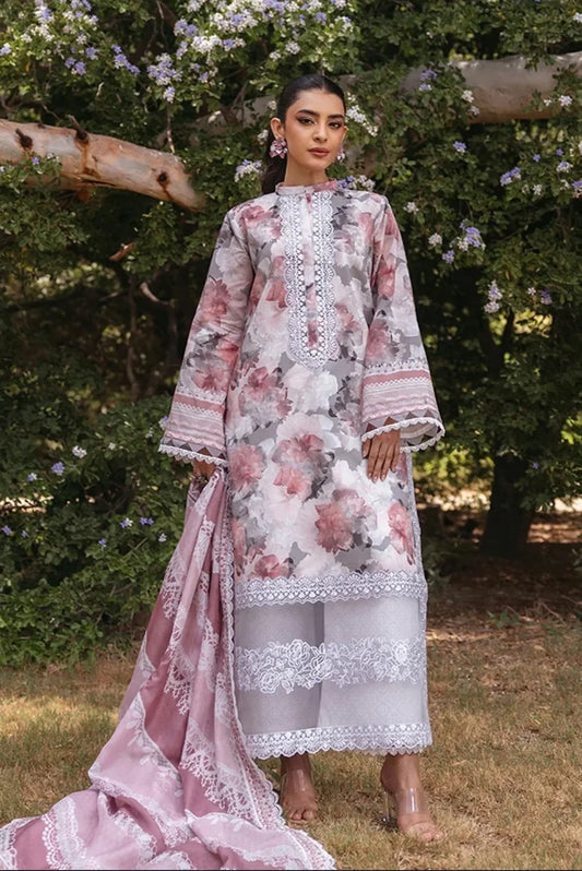 ZNB CHTANI Lawn Unstitched three-piece With Embroided Patch