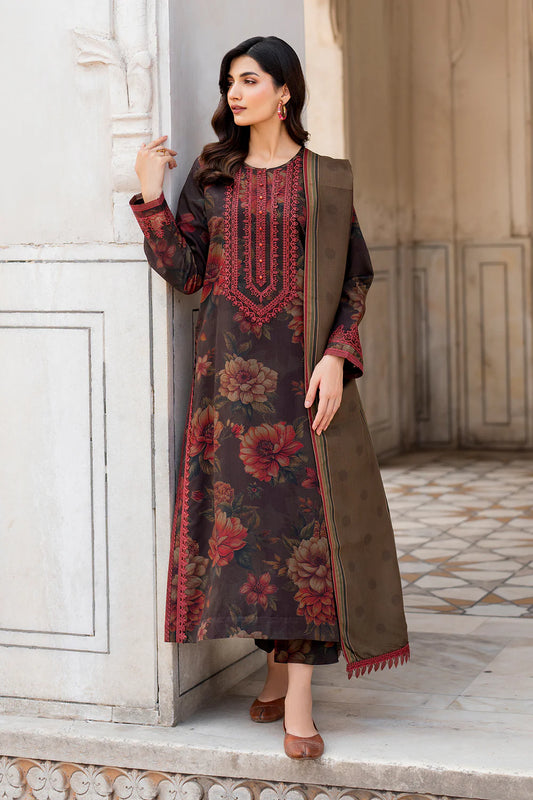 3 Piece - Unstitched Digital Printed  Fabric BK-192