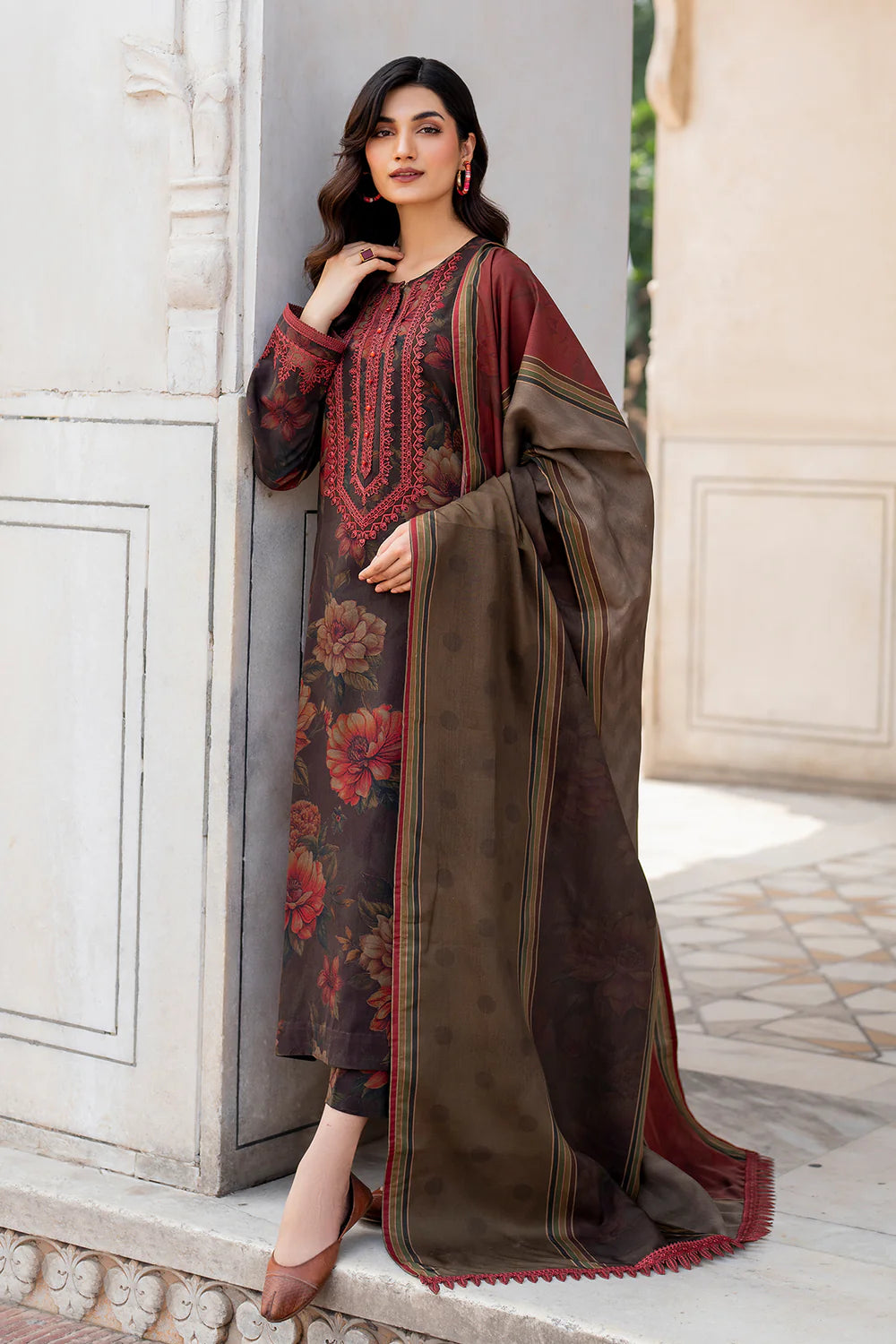 3 Piece - Unstitched Digital Printed  Fabric BK-192