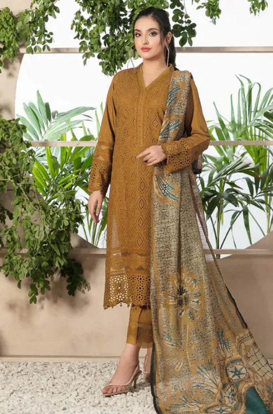 M.B Lawn Unstitched three-piece Suit
