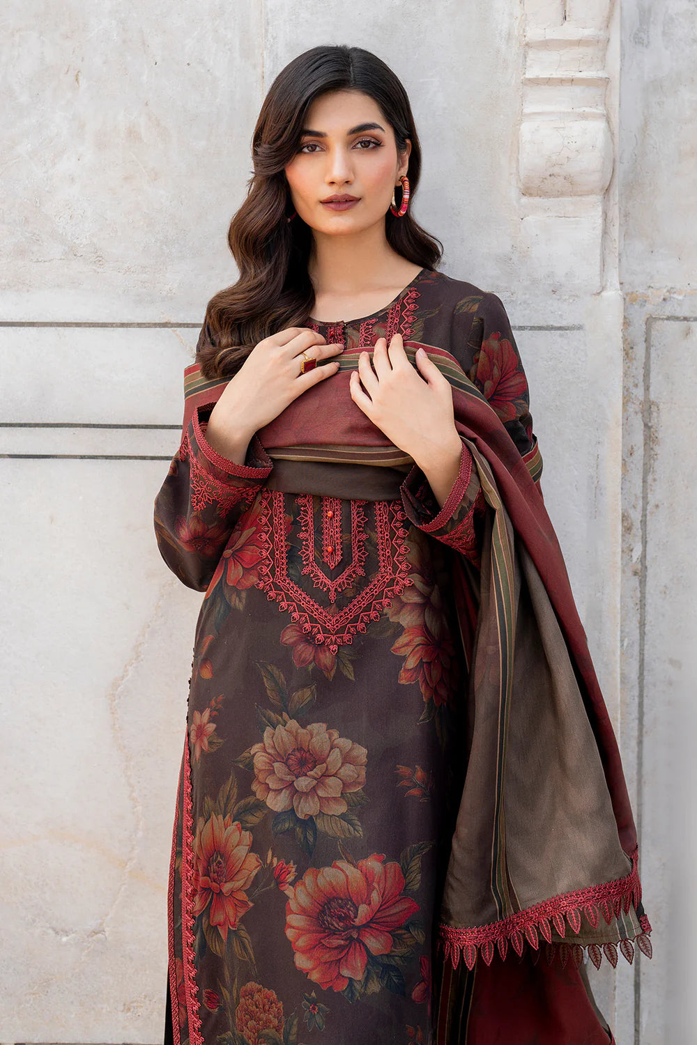 3 Piece - Unstitched Digital Printed  Fabric BK-192