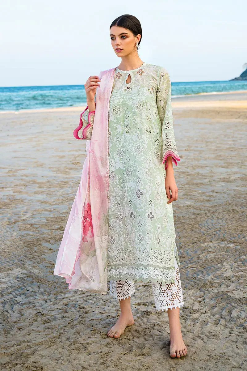 BRQ Chikan kari Lilac Pure Lawn New Arrival 3pc D#010