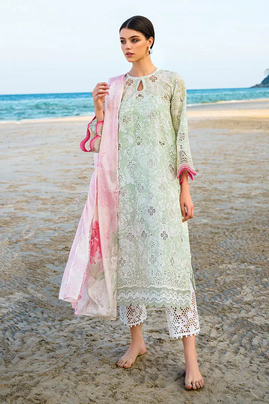 BRQ Chikan kari Lilac Pure Lawn New Arrival 3pc D#010
